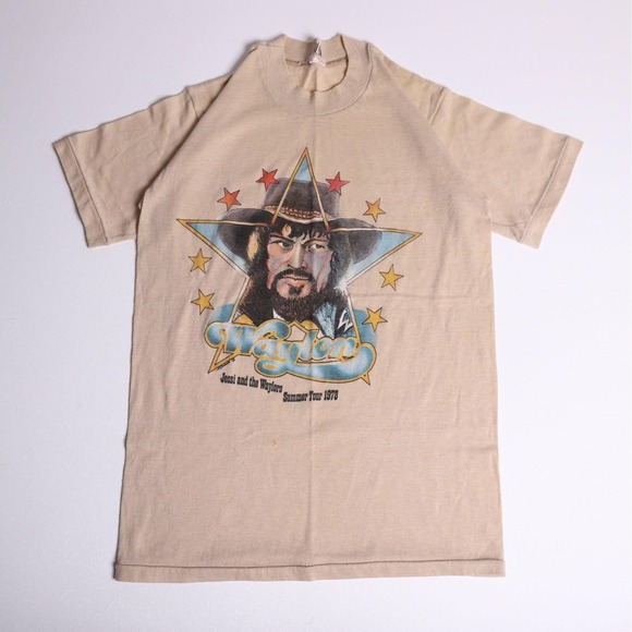 The Shirtery Other - Vintage Waylon Jennings 1978 Summer Tour T-Shirt Tan Band Tee Medium 70s Shirt